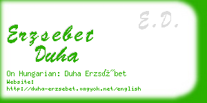 erzsebet duha business card